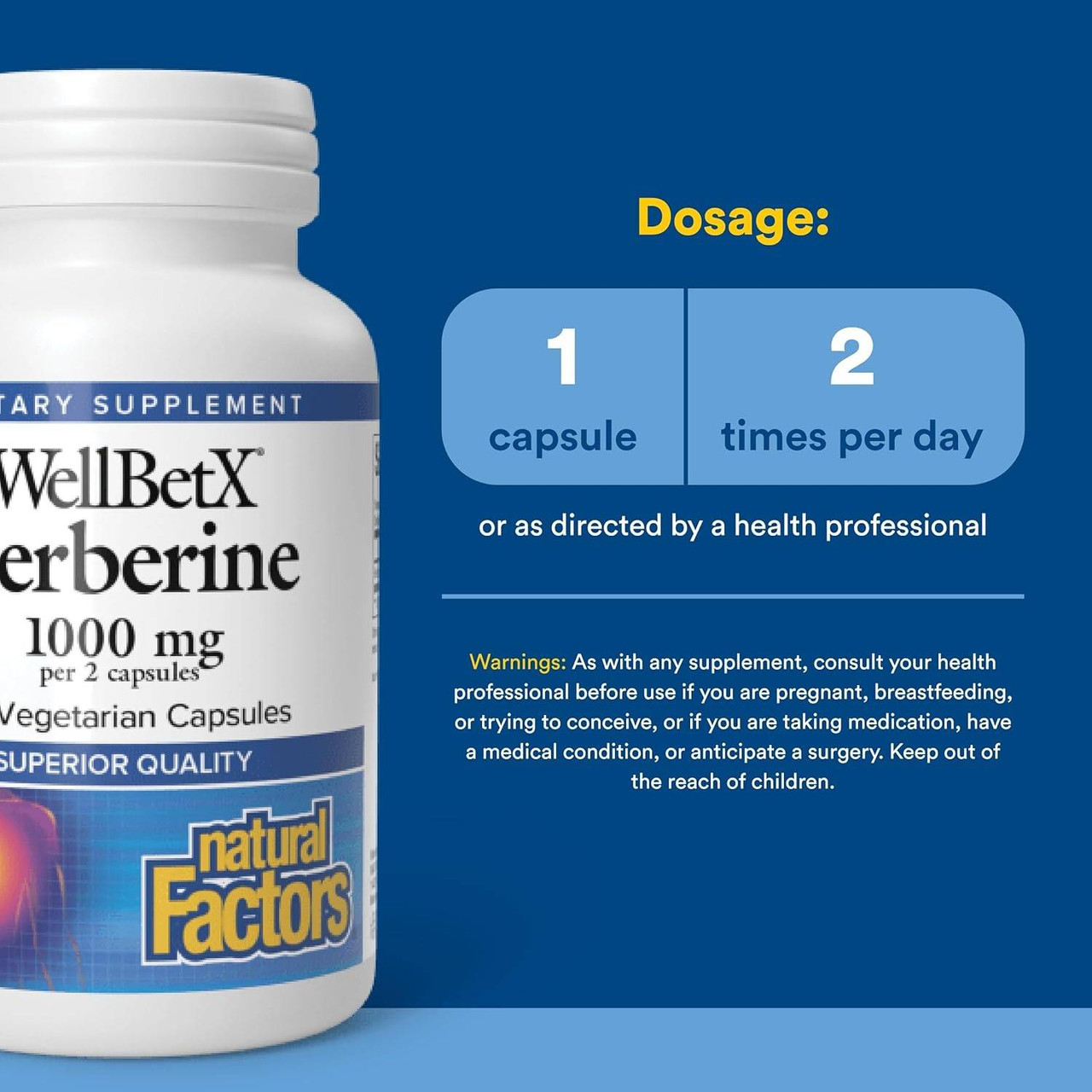 Natural Factors WellBetX Berberine 500 mg
