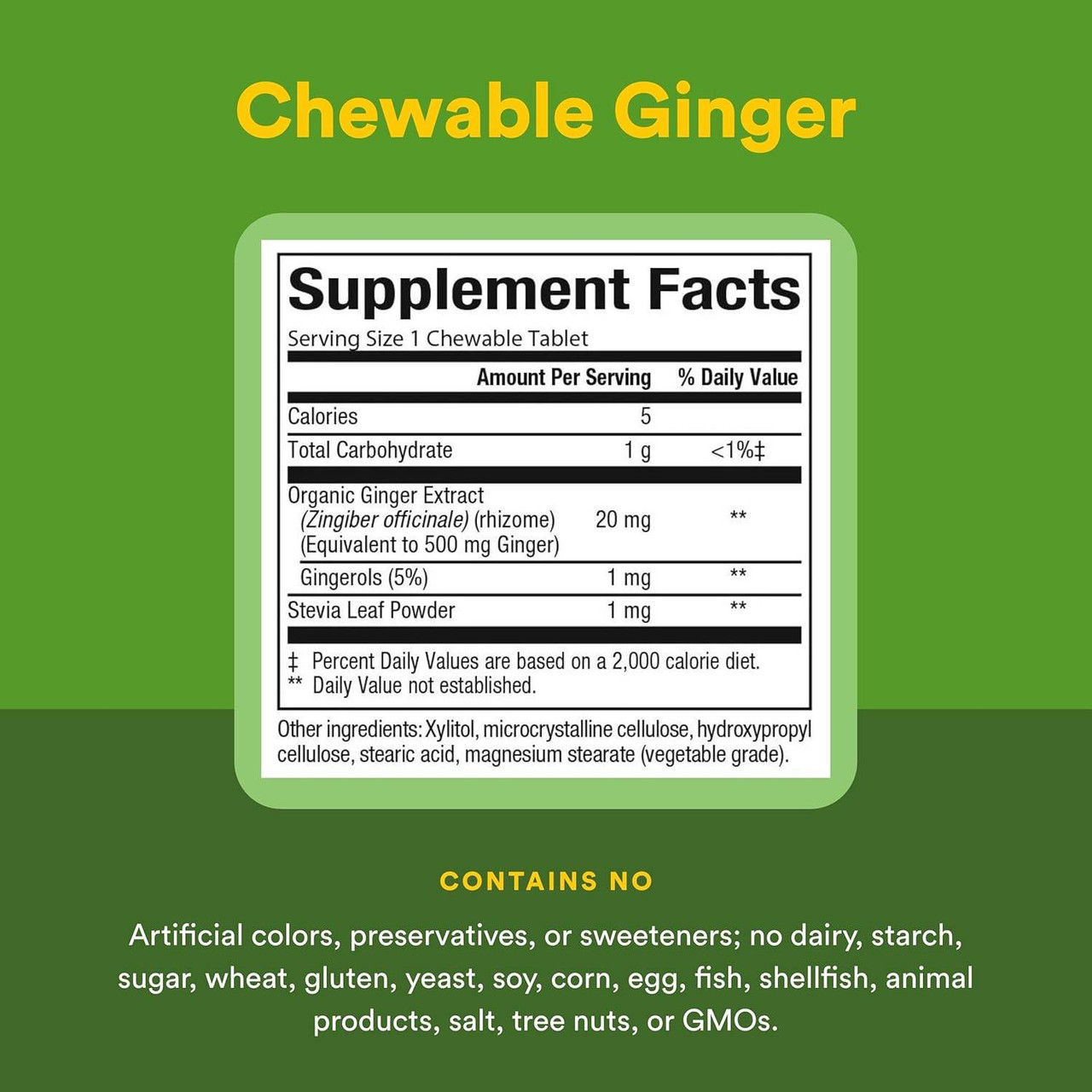 Natural Factors Chewable Ginger - 90 Tablets