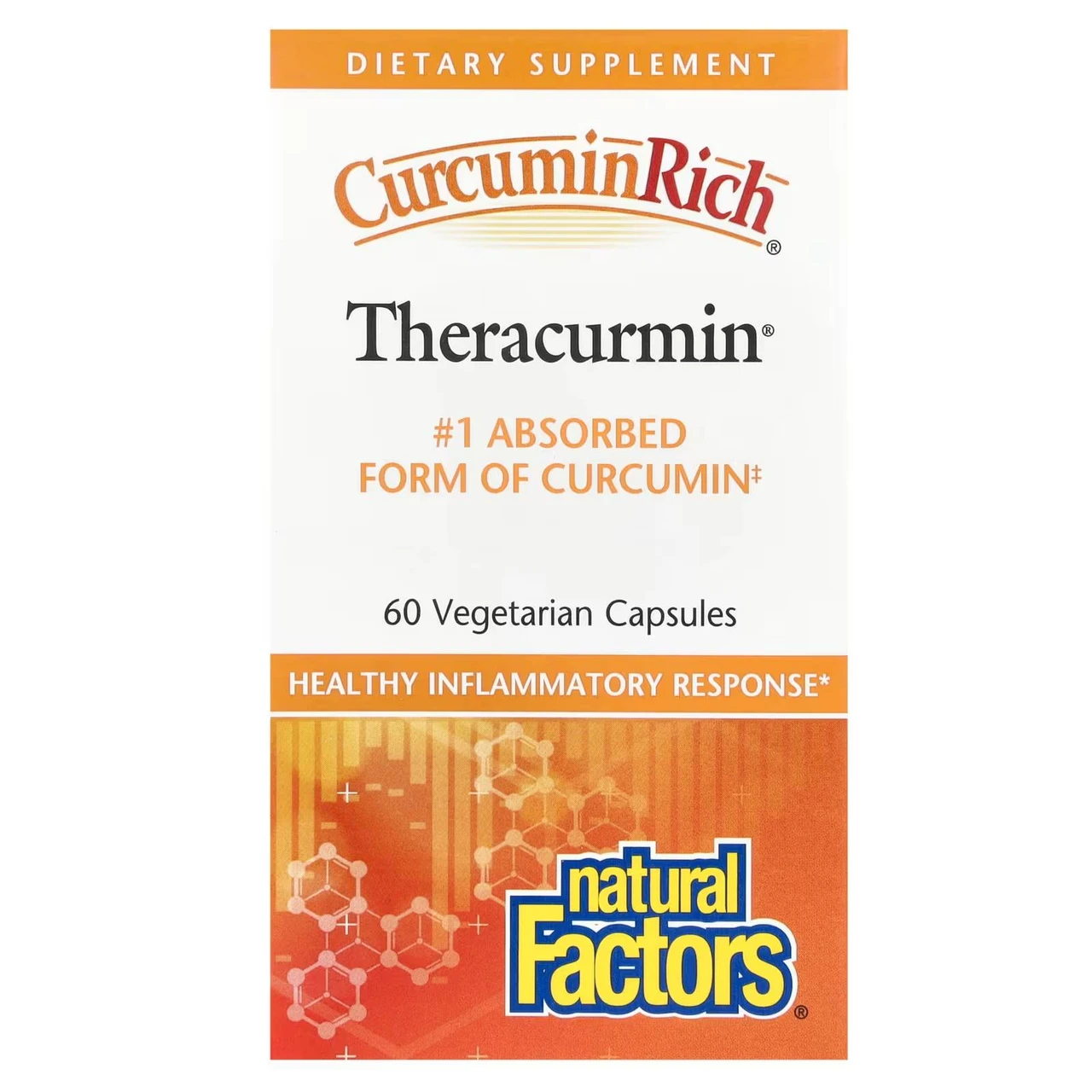 Natural Factors CurcuminRich Theracurmin 60 vegetarian capsules bottle