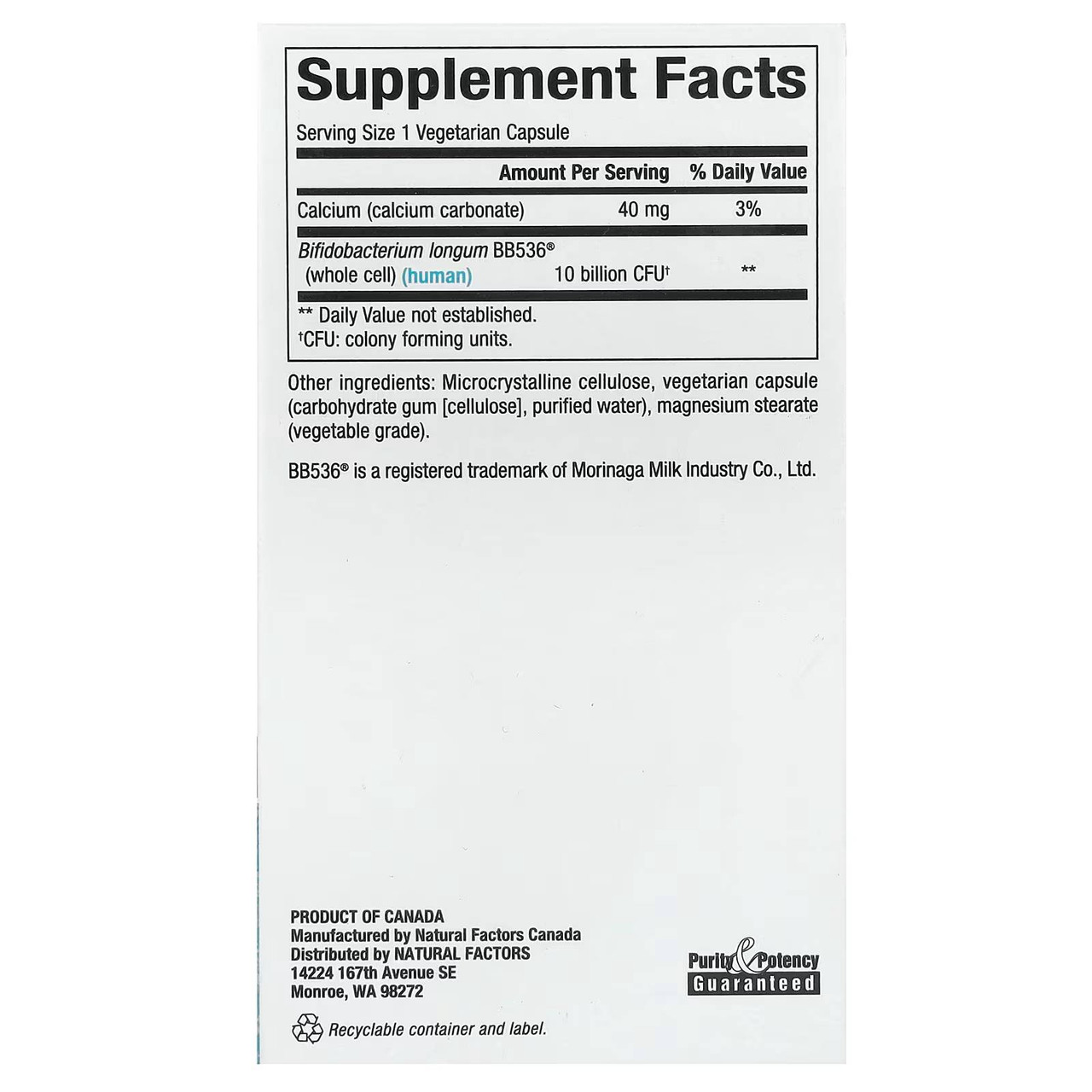 Natural Factors TravelBiotic 10 Billion - 60 Capsules