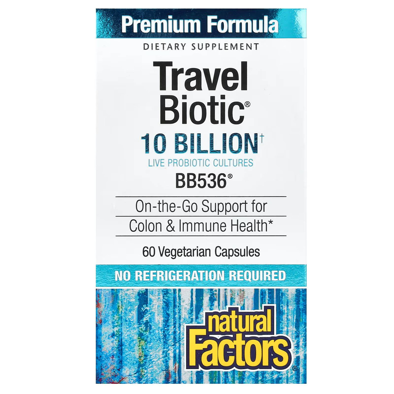 Natural Factors TravelBiotic 10 Billion - 60 Capsules