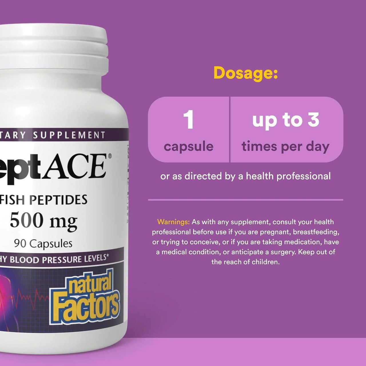 Natural Factors PeptACE Peptides - 90 Capsules