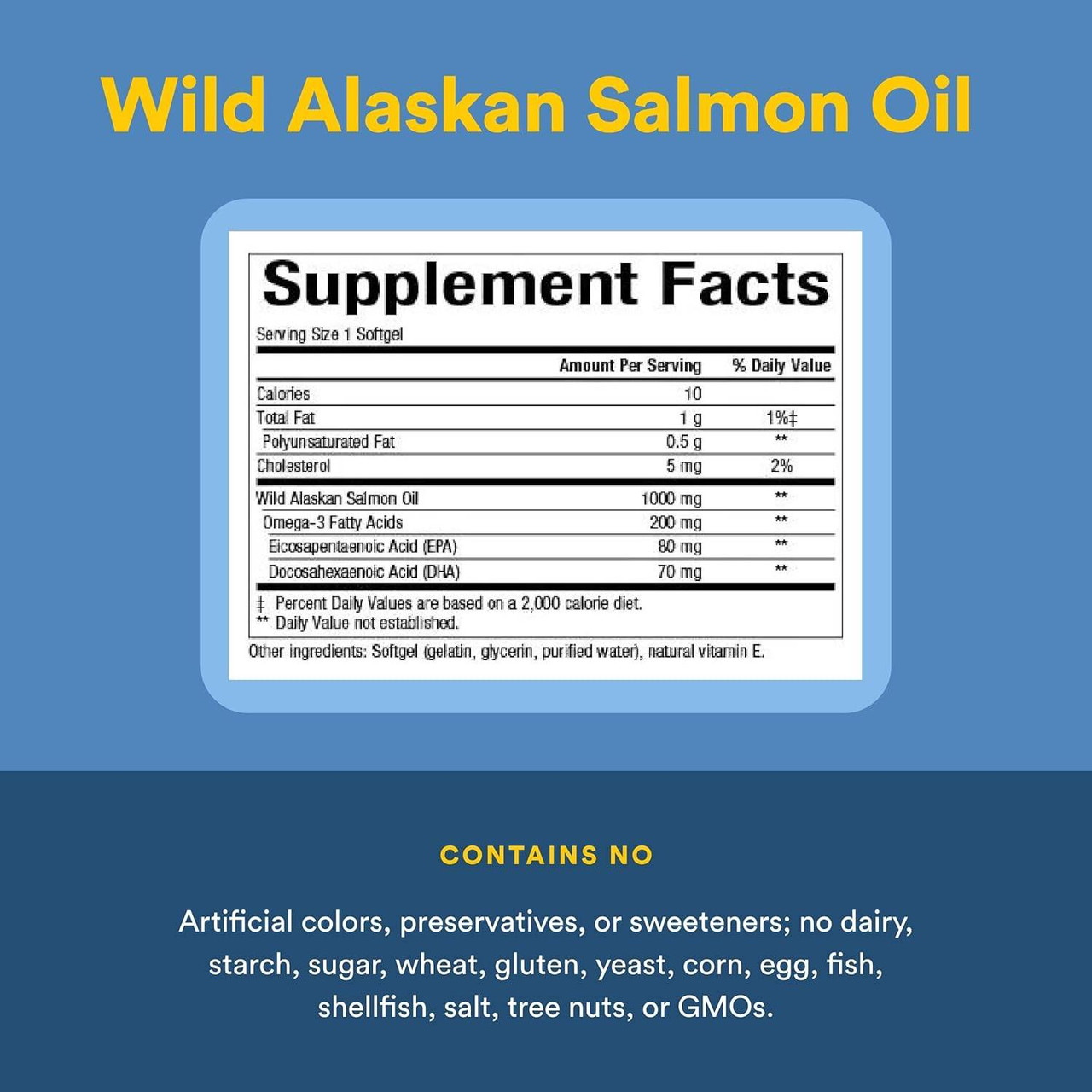 Natural Factors Wild Alaskan Salmon Oil 1000mg - 180 Softgels