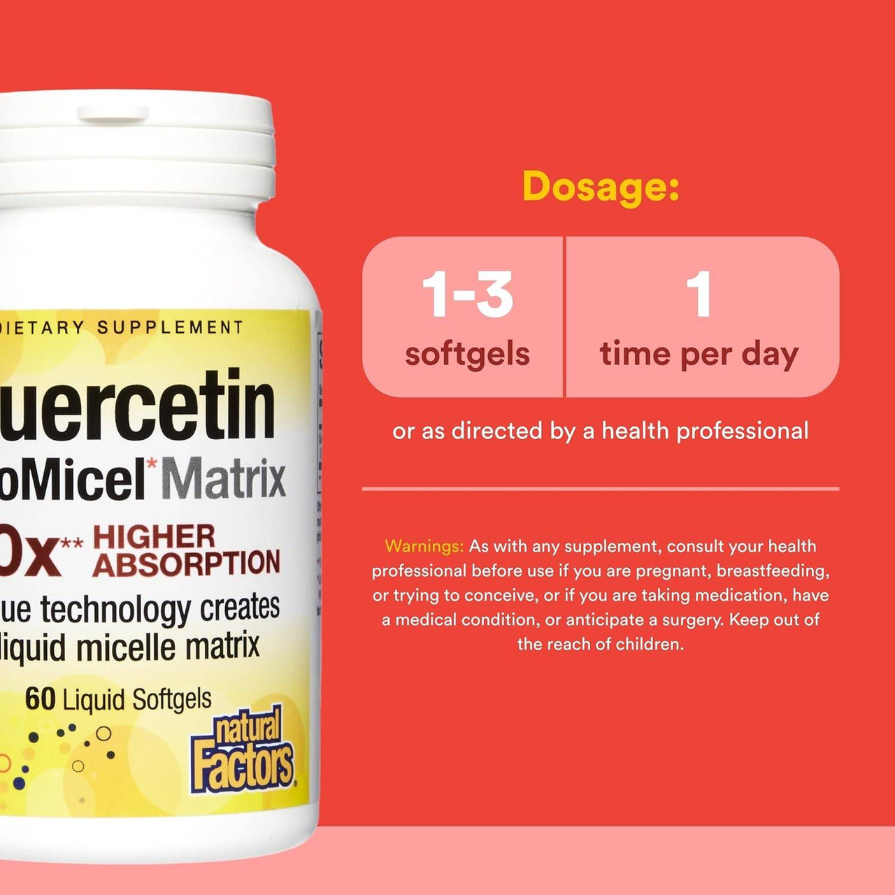 Natural Factors Quercetin LipoMicel Matrix - 60 Softgels