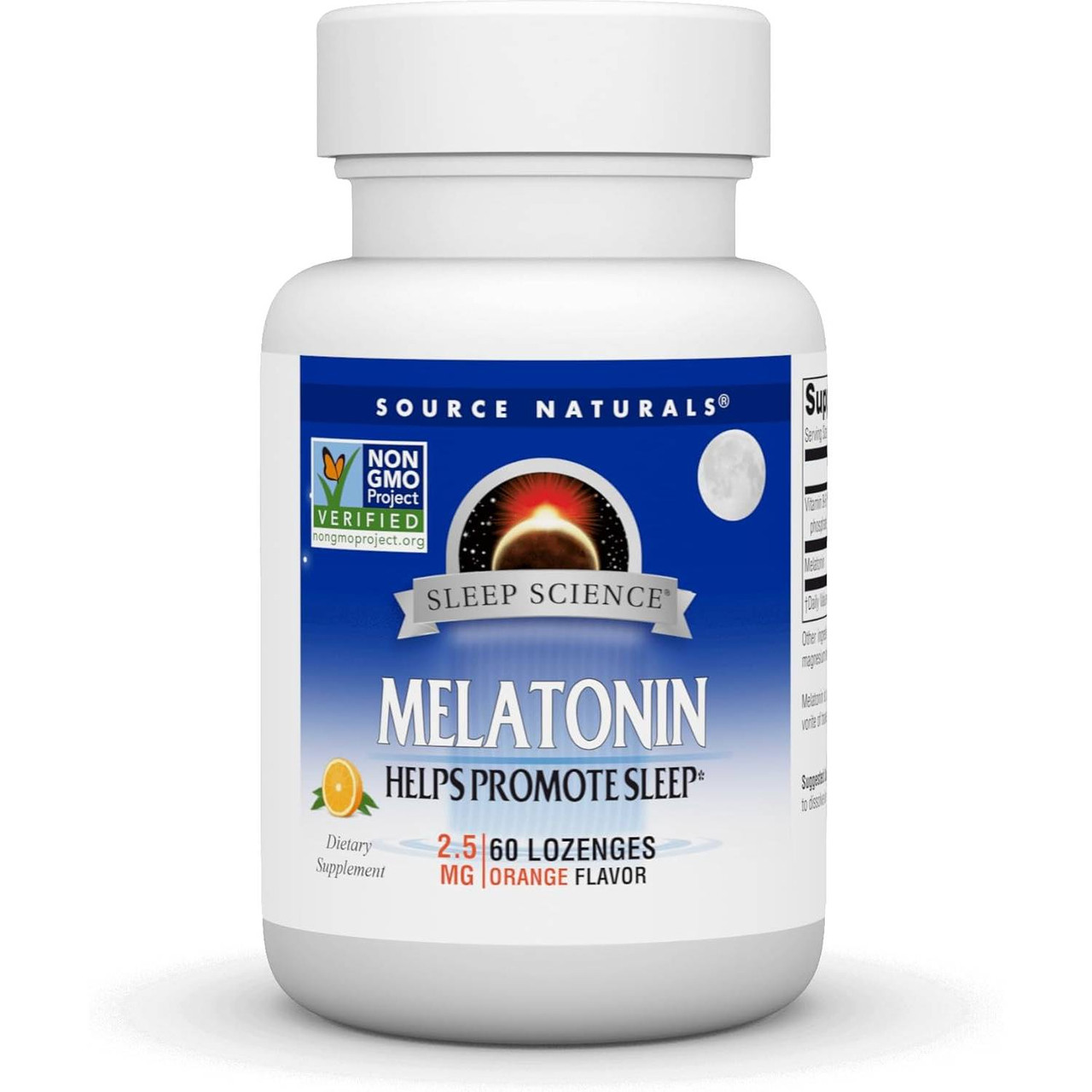 Source Naturals Sleep Science Melatonin 2.5 mg orange flavor 60 lozenge bottle