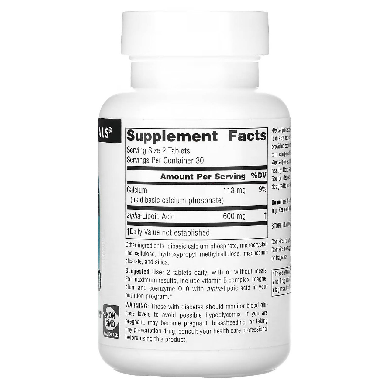 Alpha Lipoic Acid Timed Release supplement facts label