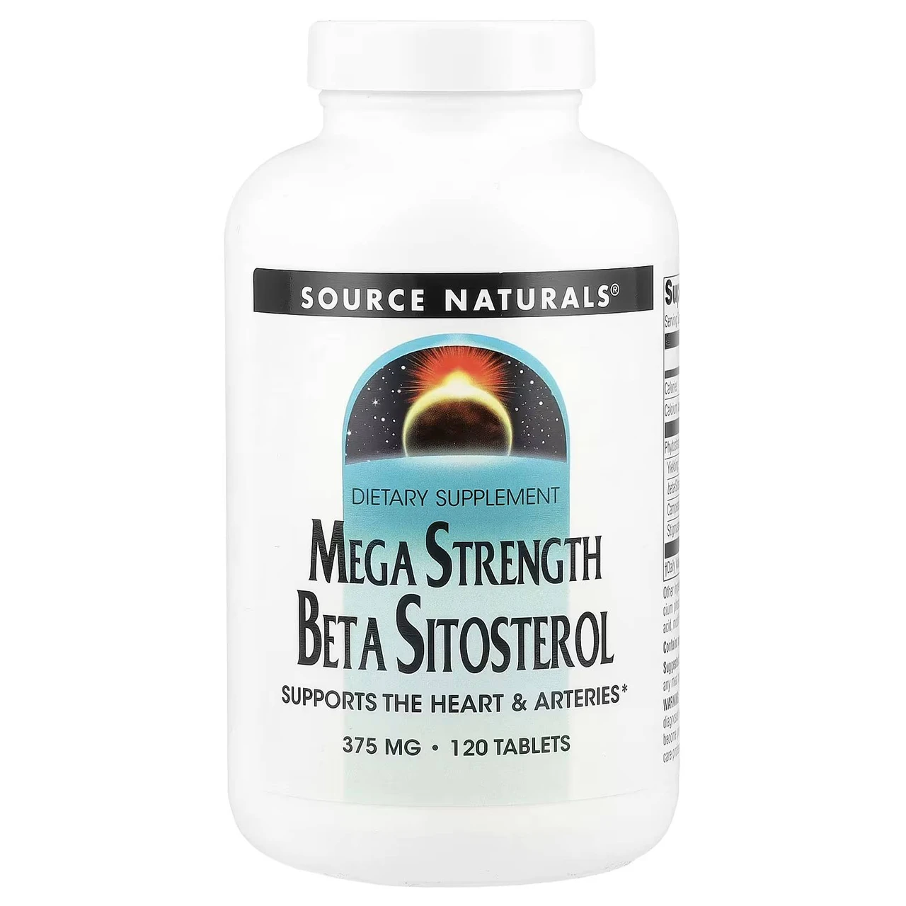 Source Naturals Mega Strength Beta Sitosterol 375 mg 120 tablet bottle