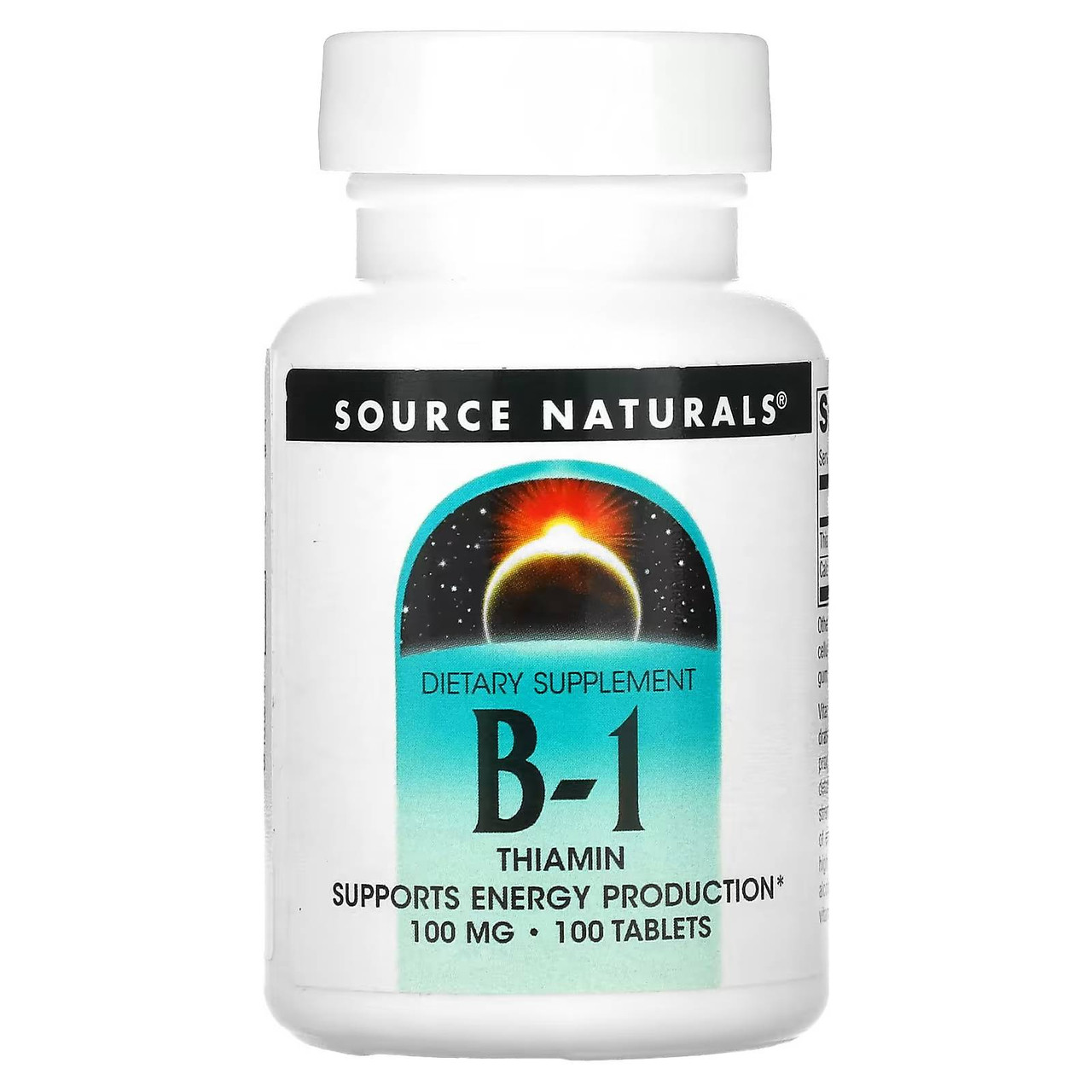 Source Naturals Vitamin B-1 Thiamin 100 mg 100 tablet bottle