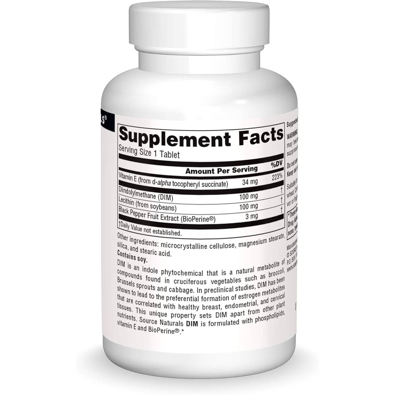 Source Naturals DIM 100mg - 60 Tablets SRNT15215 BeautifiedYou.com