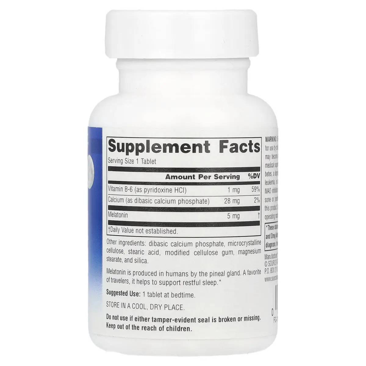 Source Naturals Melatonin 5mg - 60 Tablets SRNT05568 BeautifiedYou.com