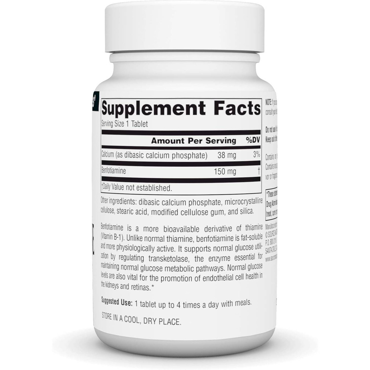 Source Naturals Benfotiamine 150mg - 120 Tablets SRNT19077 BeautifiedYou.com