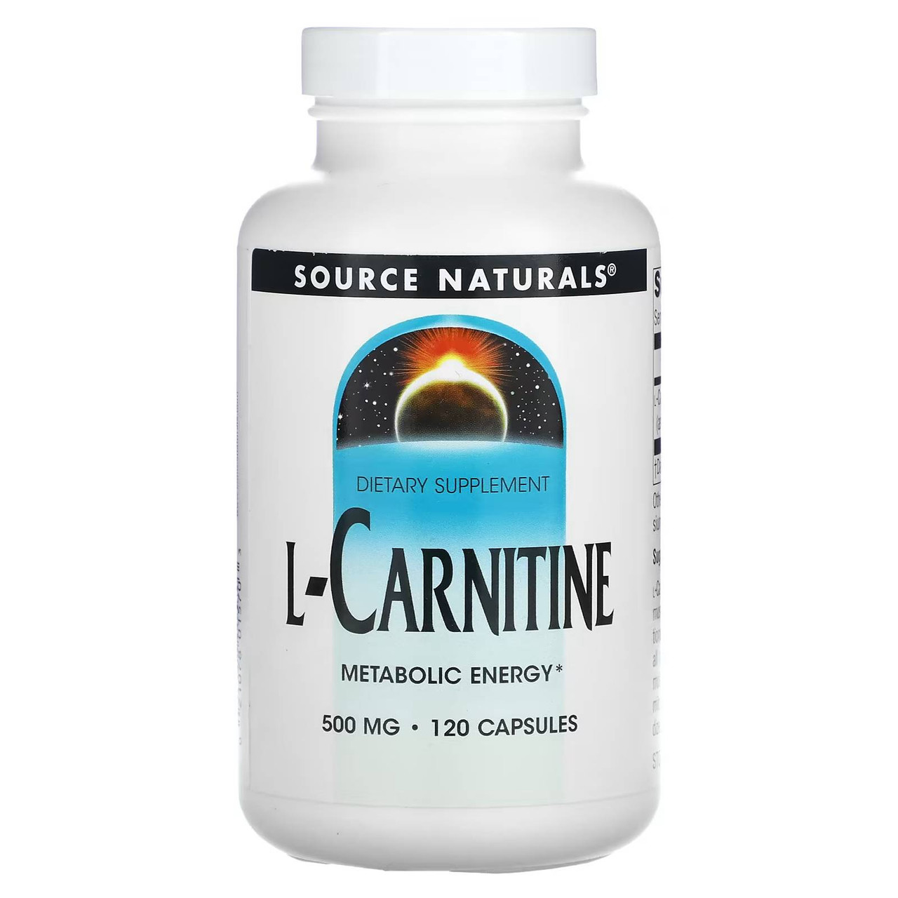Source Naturals L-Carnitine 500 mg 120 capsules bottle