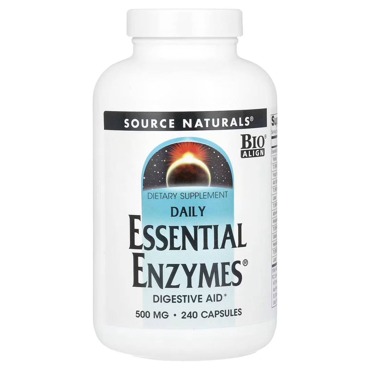 Source Naturals Daily Essential Enzymes 500 mg 240 capsules bottle