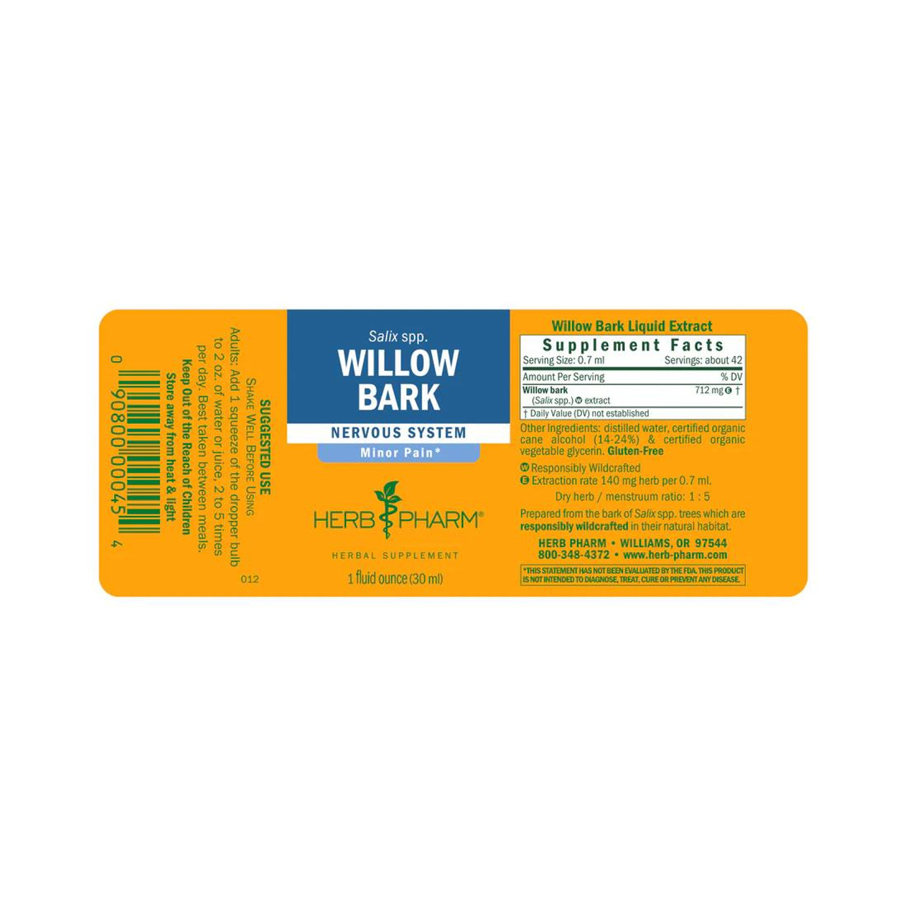 Herb Pharm Willow Bark - 30 ml