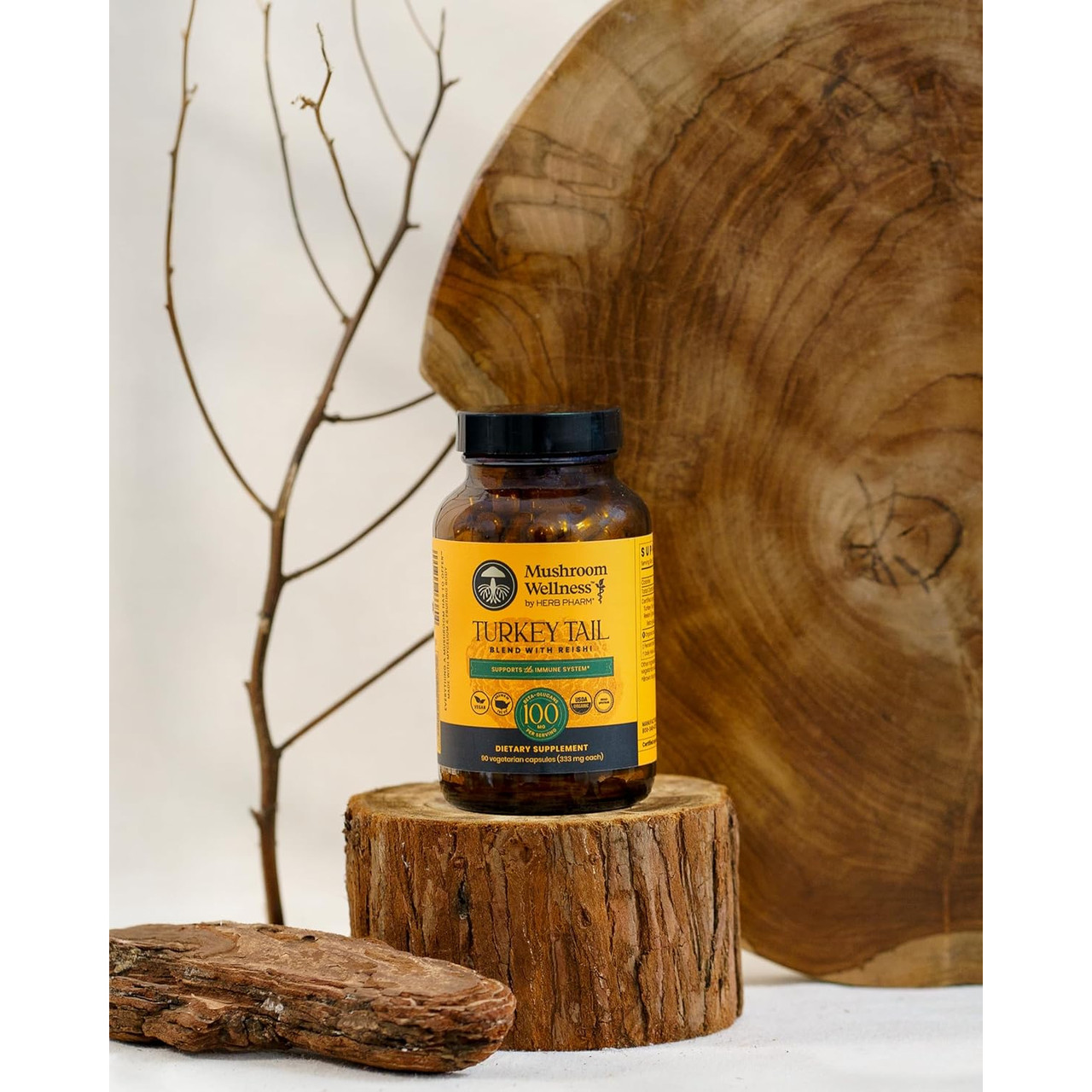 Herb Pharm Turkey Tail Blend with Resihi - 90 capsules