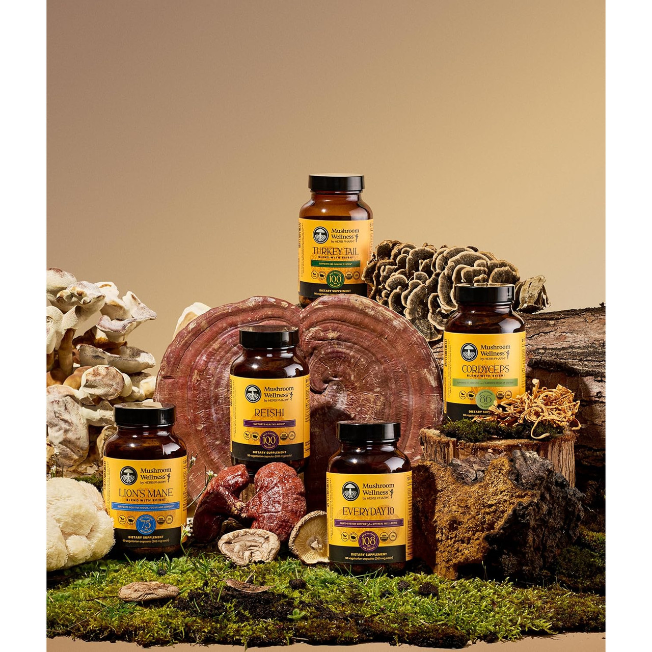 Herb Pharm Turkey Tail Blend with Resihi - 90 capsules