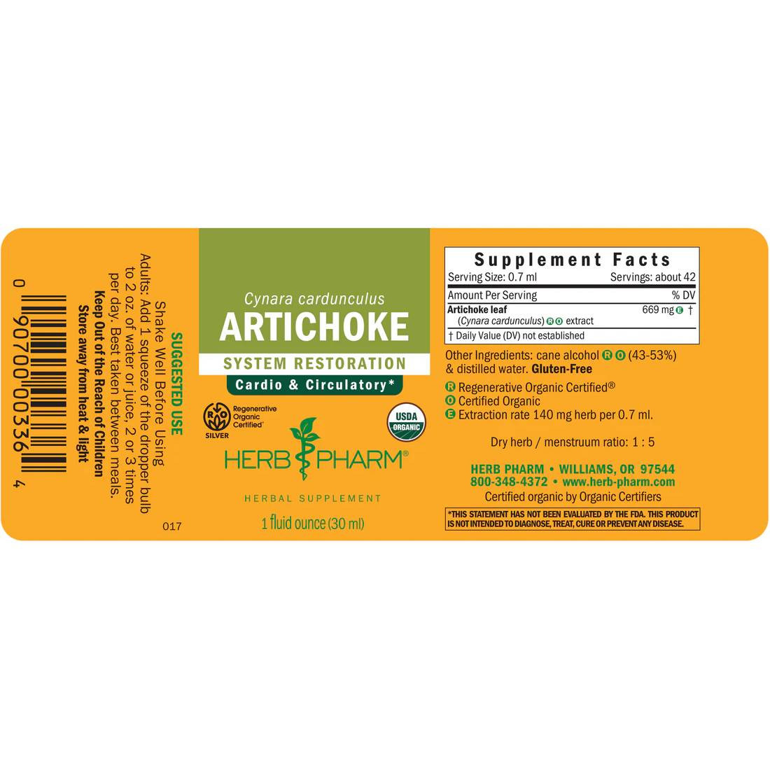 Herb Pharm Artichoke - 30 ml