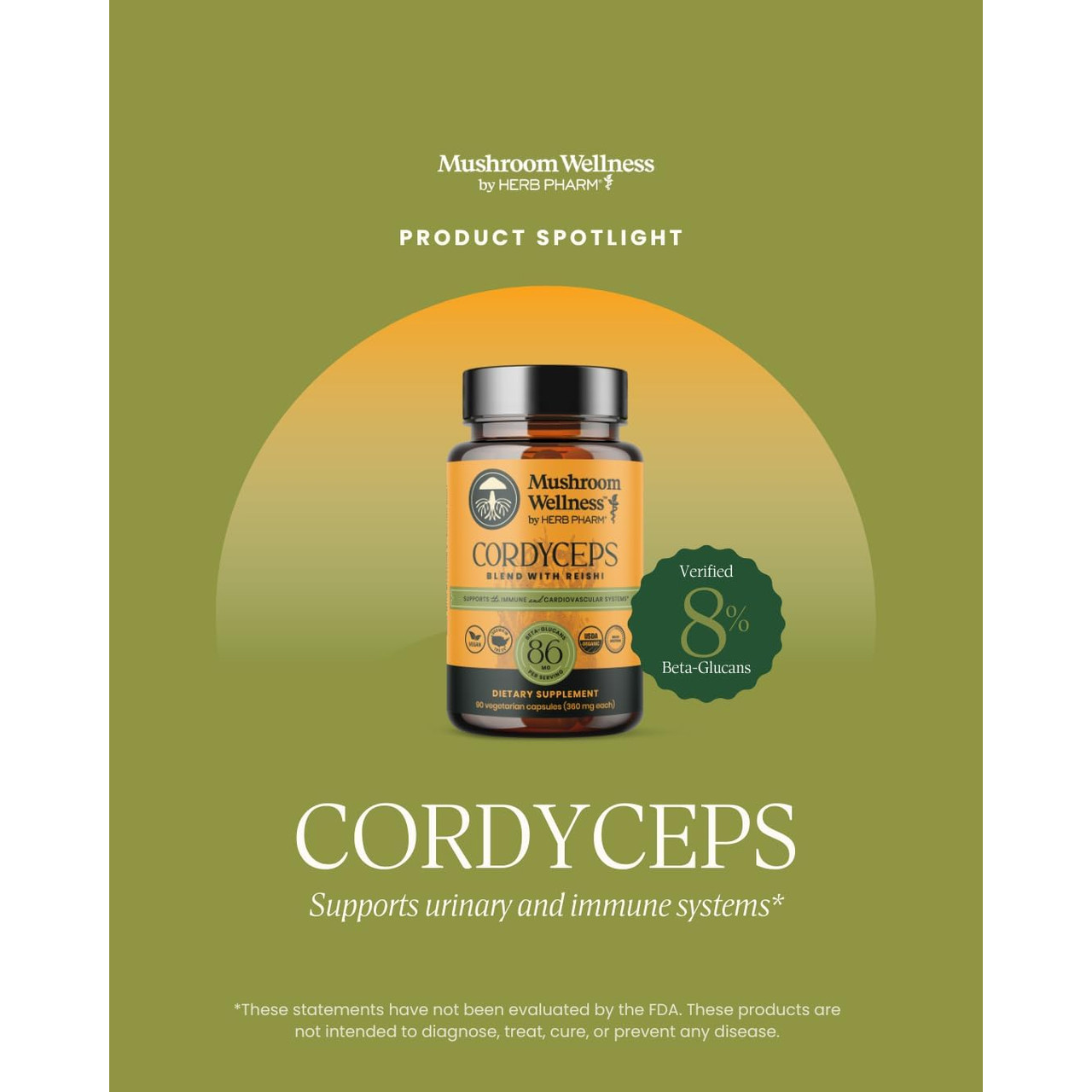Herb Pharm Cordyceps Blend with Reishi - 90 capsules