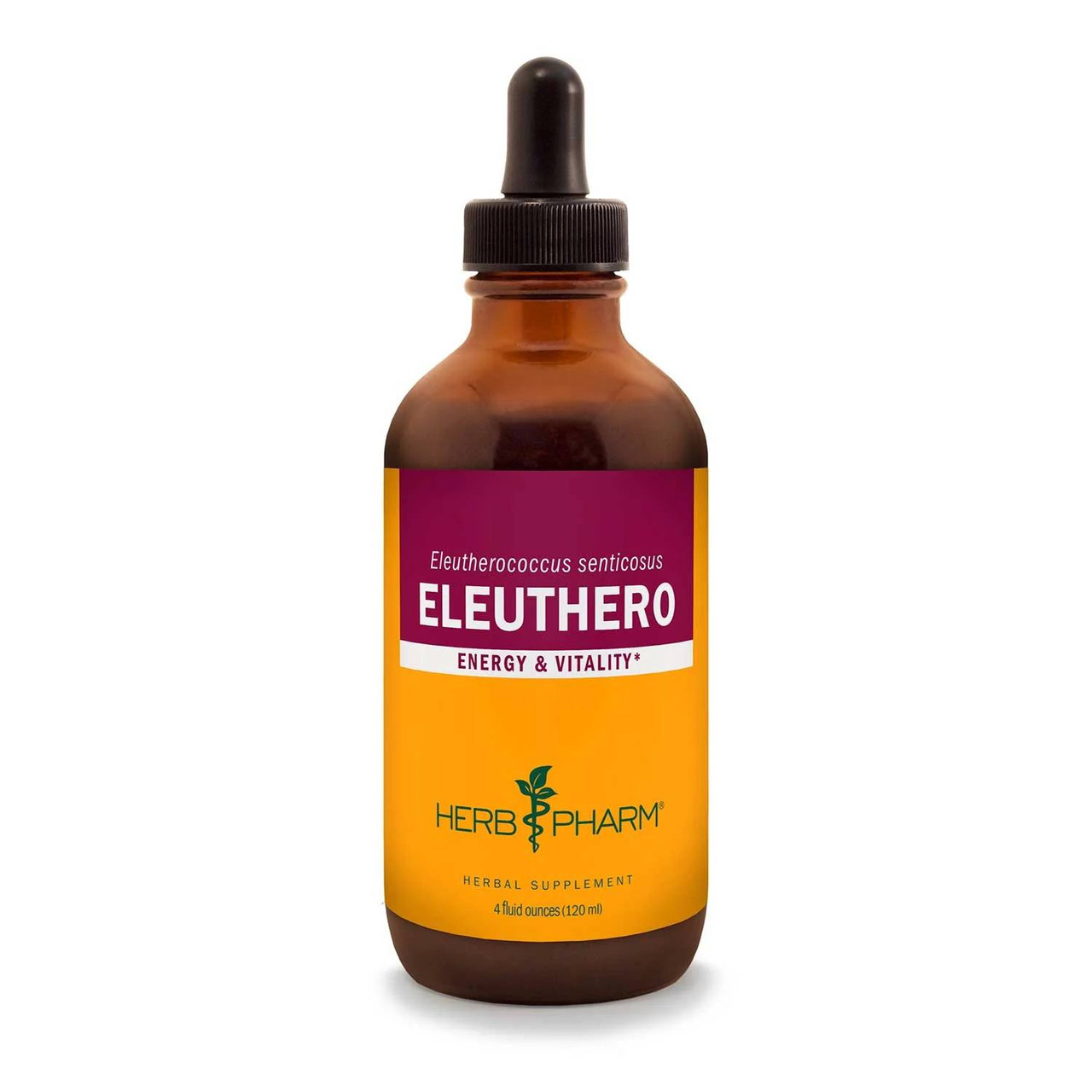 Herb Pharm Eleuthero dropper bottle, front view