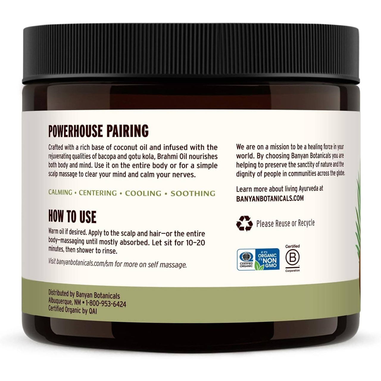 Banyan Botanicals Brahmi Oil, Coconut - 14.5 Ounces