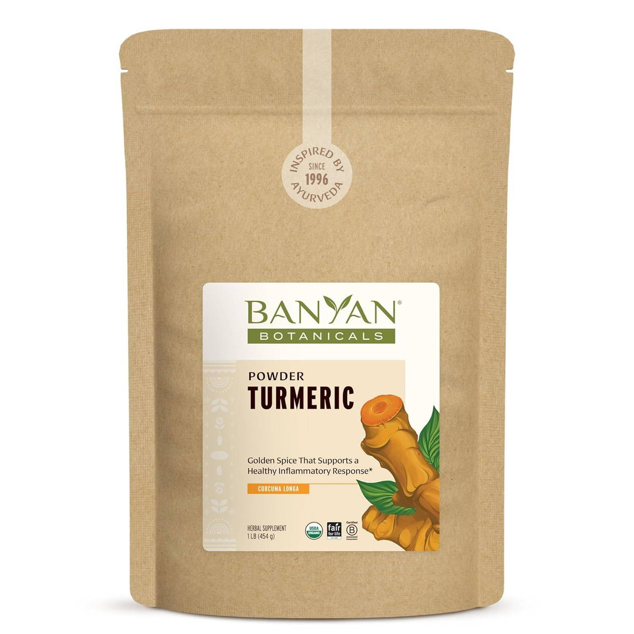 Banyan Botanicals Turmeric Root Powder, Organic - 454 Grams BYBT67512 22.99