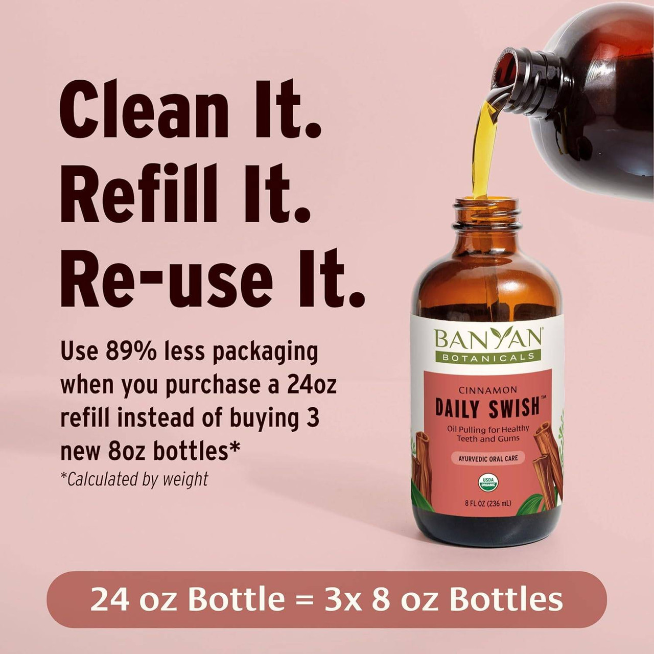 Banyan Botanicals Daily Swish, Cinnamon - 236 Milliliters