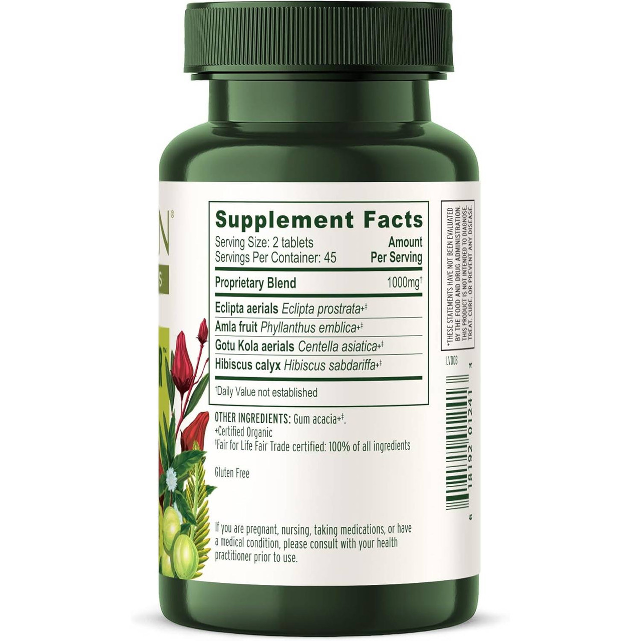 Healthy Hair bottle showing supplement facts
