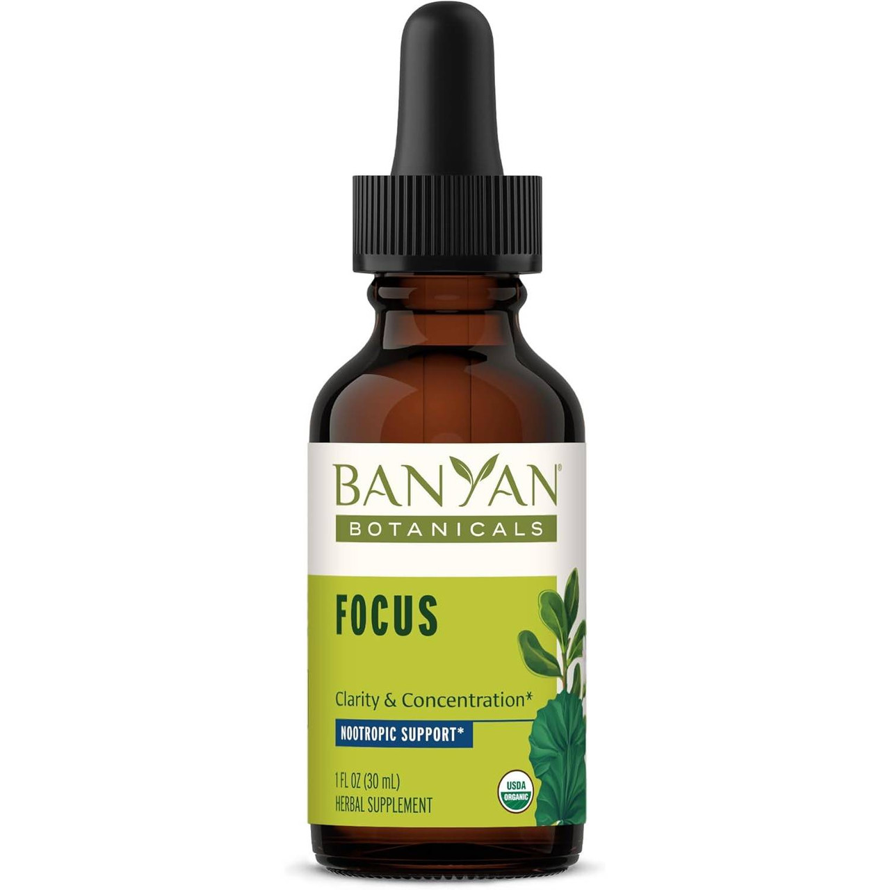 Banyan Botanicals Focus Liquid Extract, Organic - 30 Milliliters