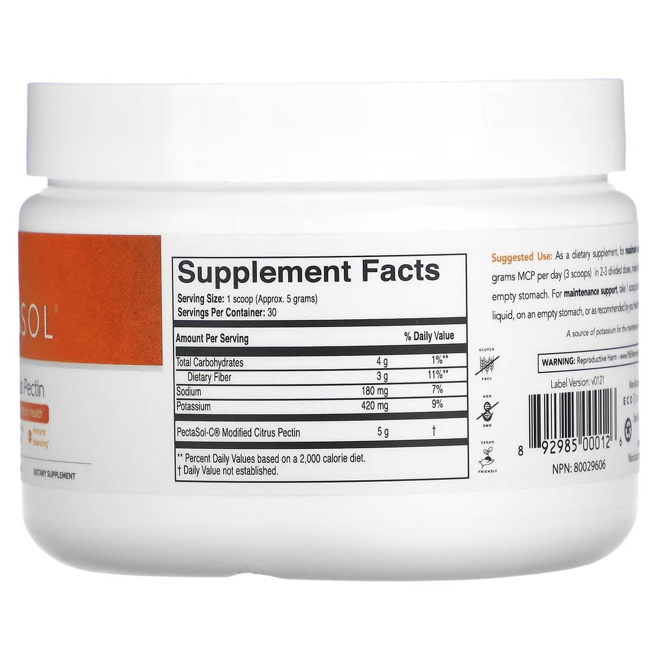 EcoNugenics PectaSol-C Modified Citrus Pectin Unflavored Powder