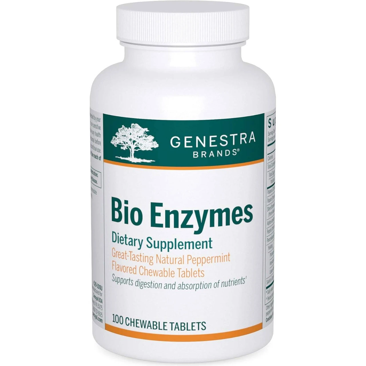 Genestra Brands Bio Enzymes 100 chewable tablet bottle