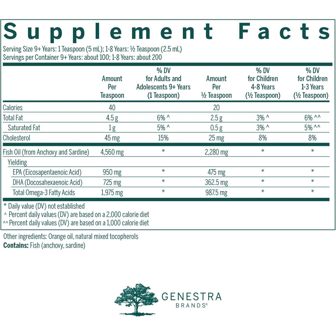 Genestra Brands Super EFA Liquid, Natural Orange Flavor
