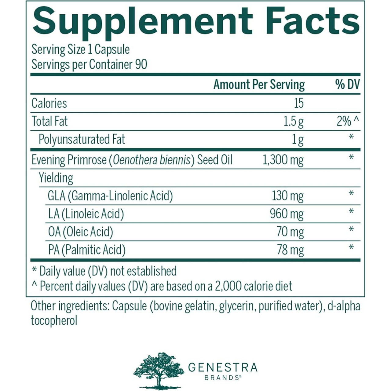 Genestra Brands GLA 130 Primrose Oil - 90 Softgel Capsules