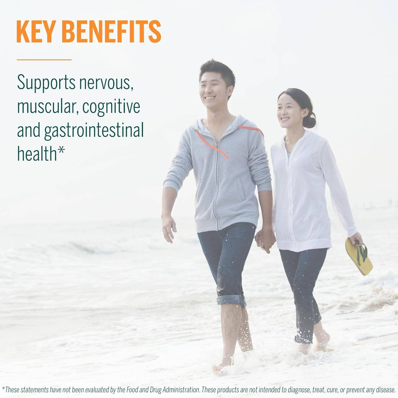 Couple walking on a beach, Genestra key benefits graphic