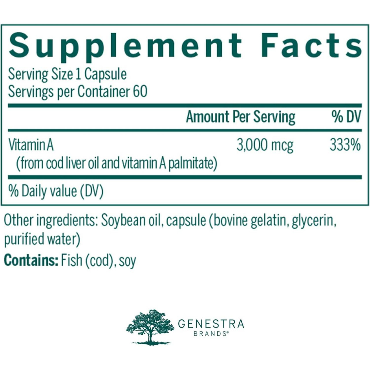 Genestra Brands Vitamin A - 60 Capsules