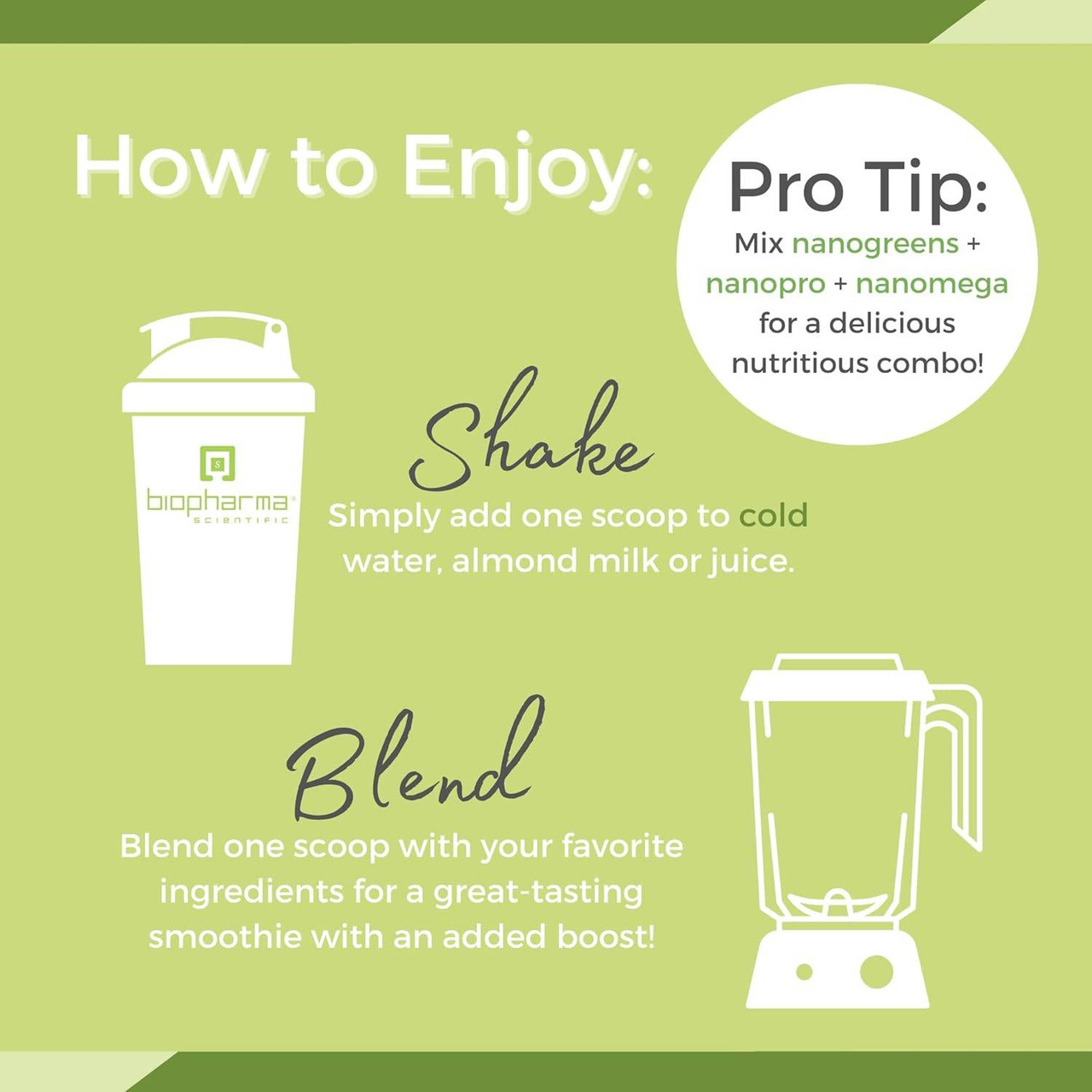 How to enjoy graphic, shake or blend one scoop