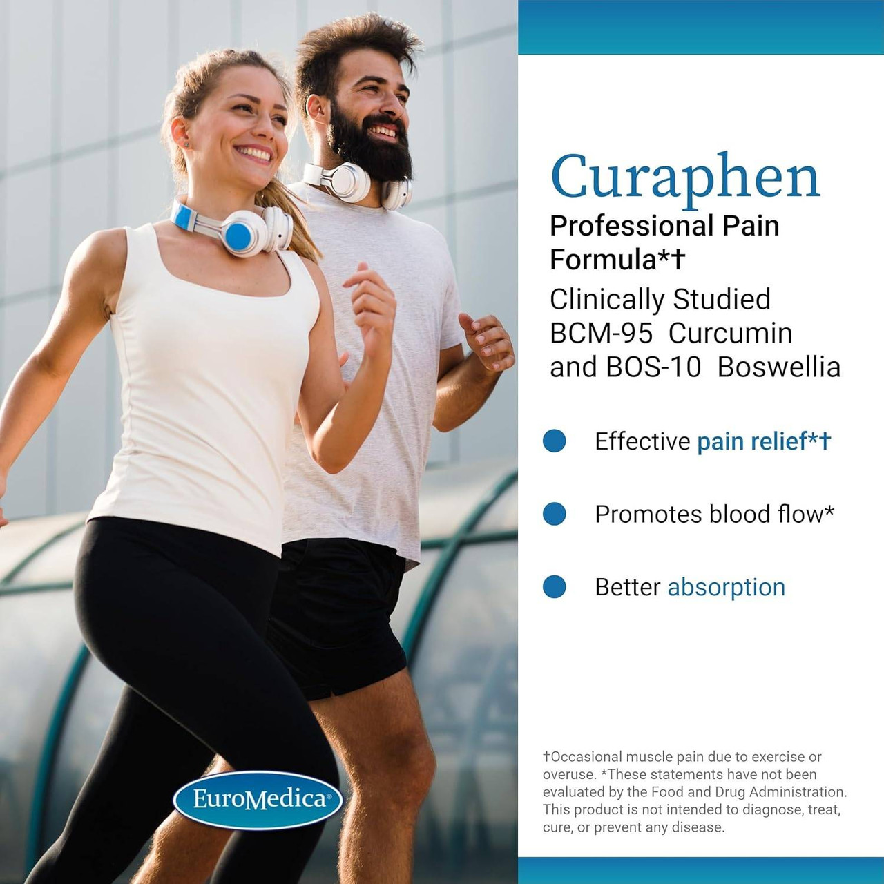Couple jogging, Curaphen BCM-95 curcumin and BOS-10 boswellia graphic