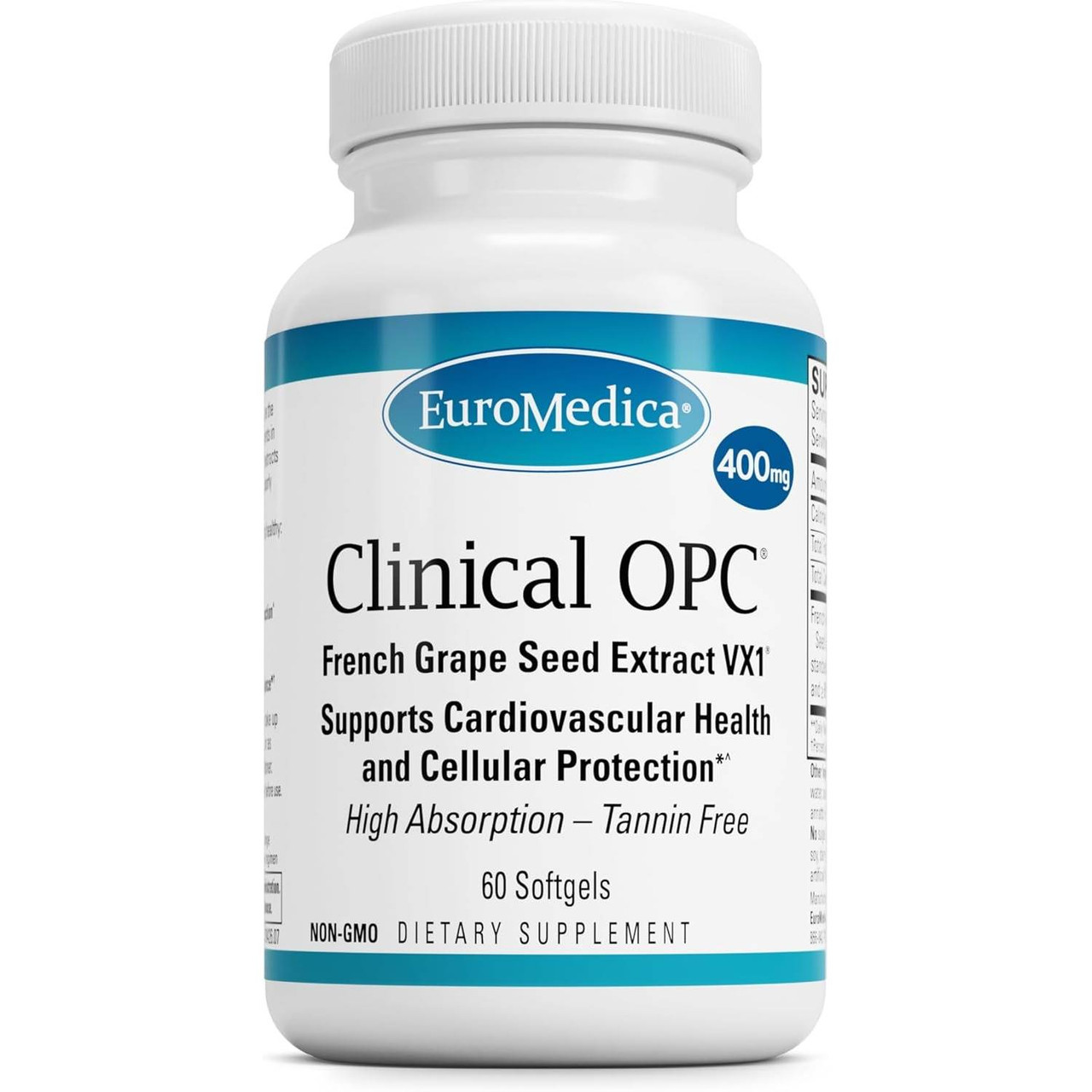 EuroMedica Clinical OPC - 400mg French Grape Seed Extract VX1 - 60 Softgels EUMD84263 55.99
