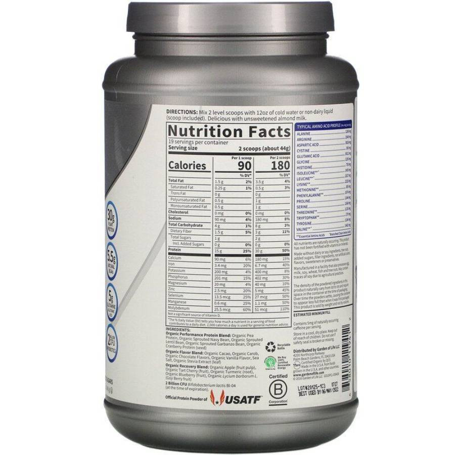 Garden of Life SPORT Organic Plant-Based Protein Chocolate - 840 Grams