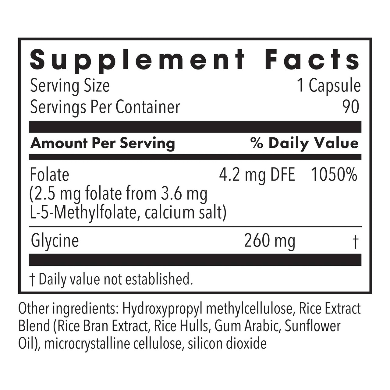 Metabolic Maintenance L-Methylfolate 2.5 mg - 90 Capsules