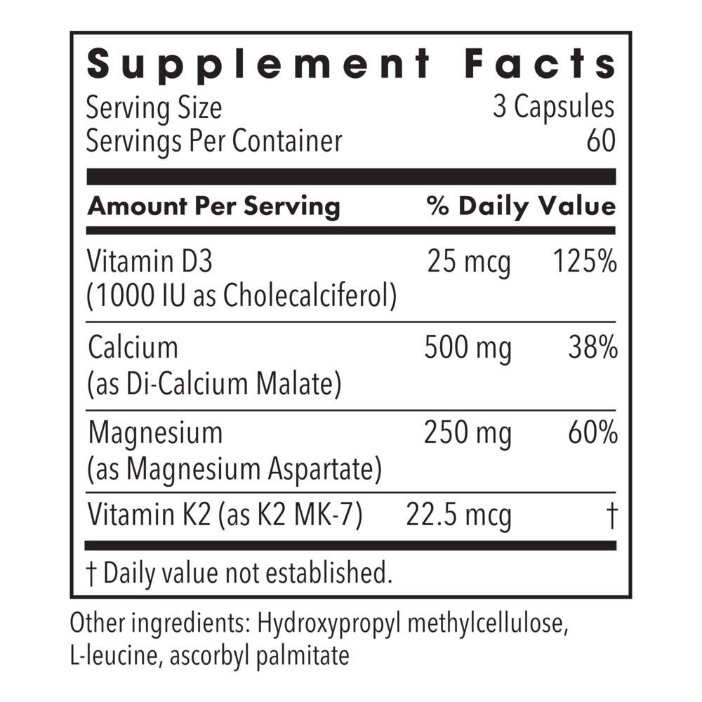 Metabolic Maintenance Cal/Mag Plus w/ Vit D and K-2 - 180 Capsules