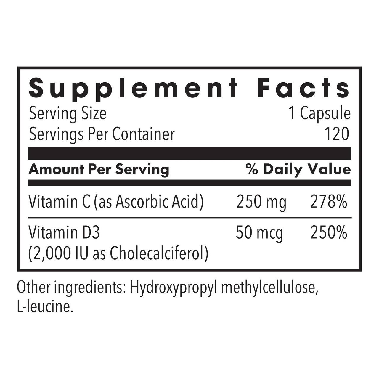 Metabolic Maintenance Vitamin D-3 [2,000 IU] - 120 Capsules