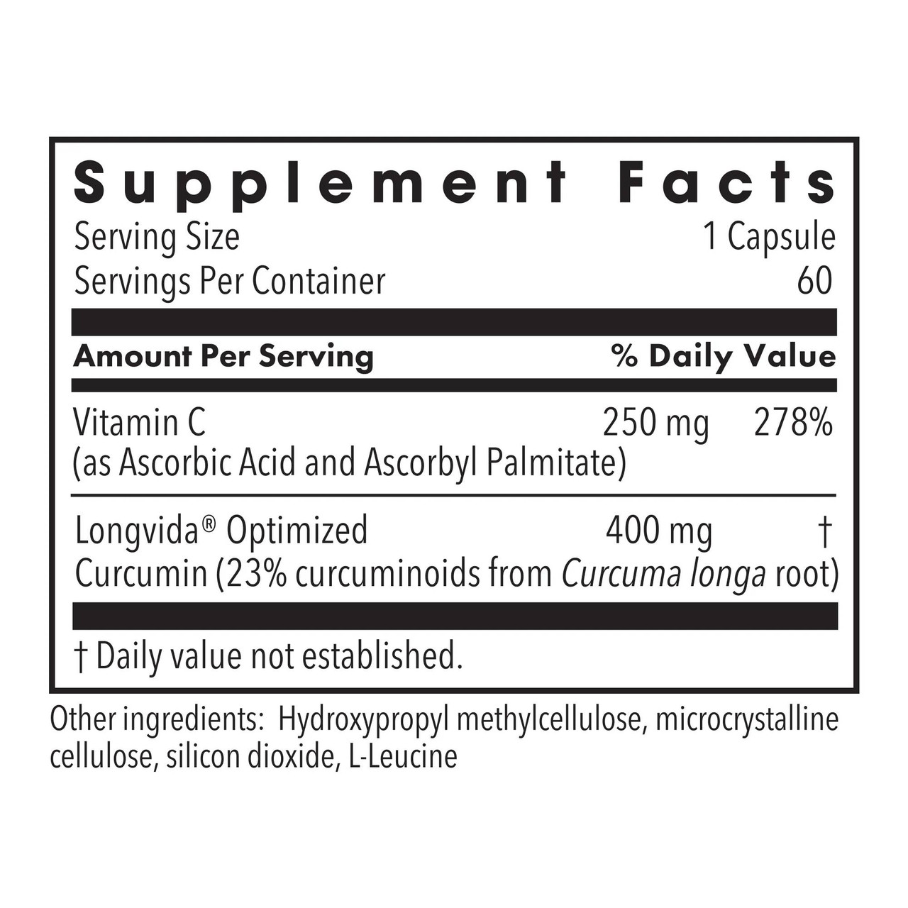 Metabolic Maintenance Curcumin + C (Longvida) 400mg - 60 Capsules