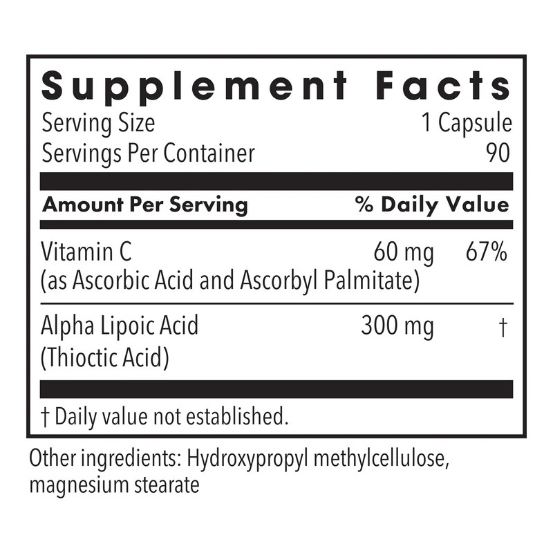 Metabolic Maintenance Alpha Lipoic Acid 300mg - 90 Capsules