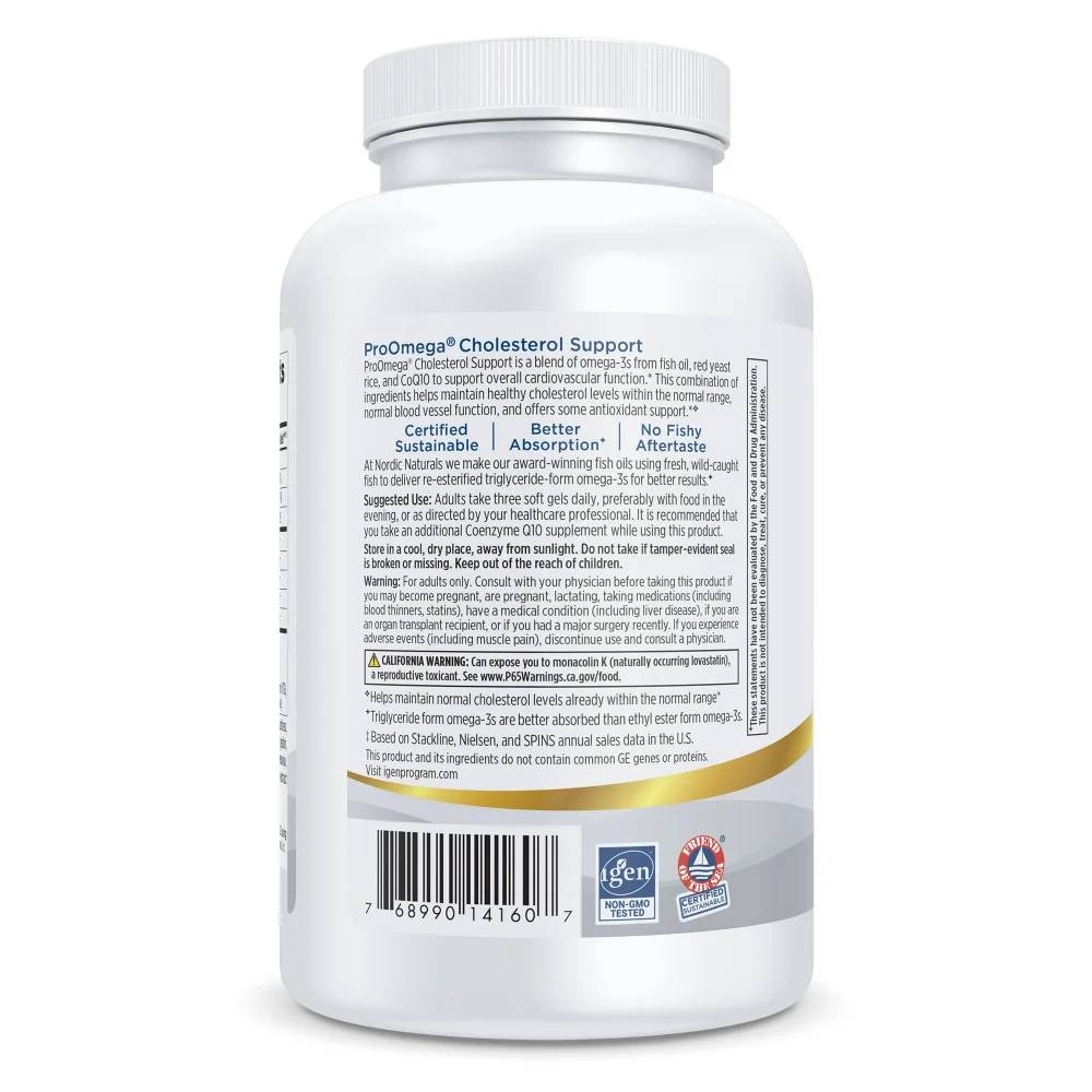 ProOmega Cholesterol Support bottle side label