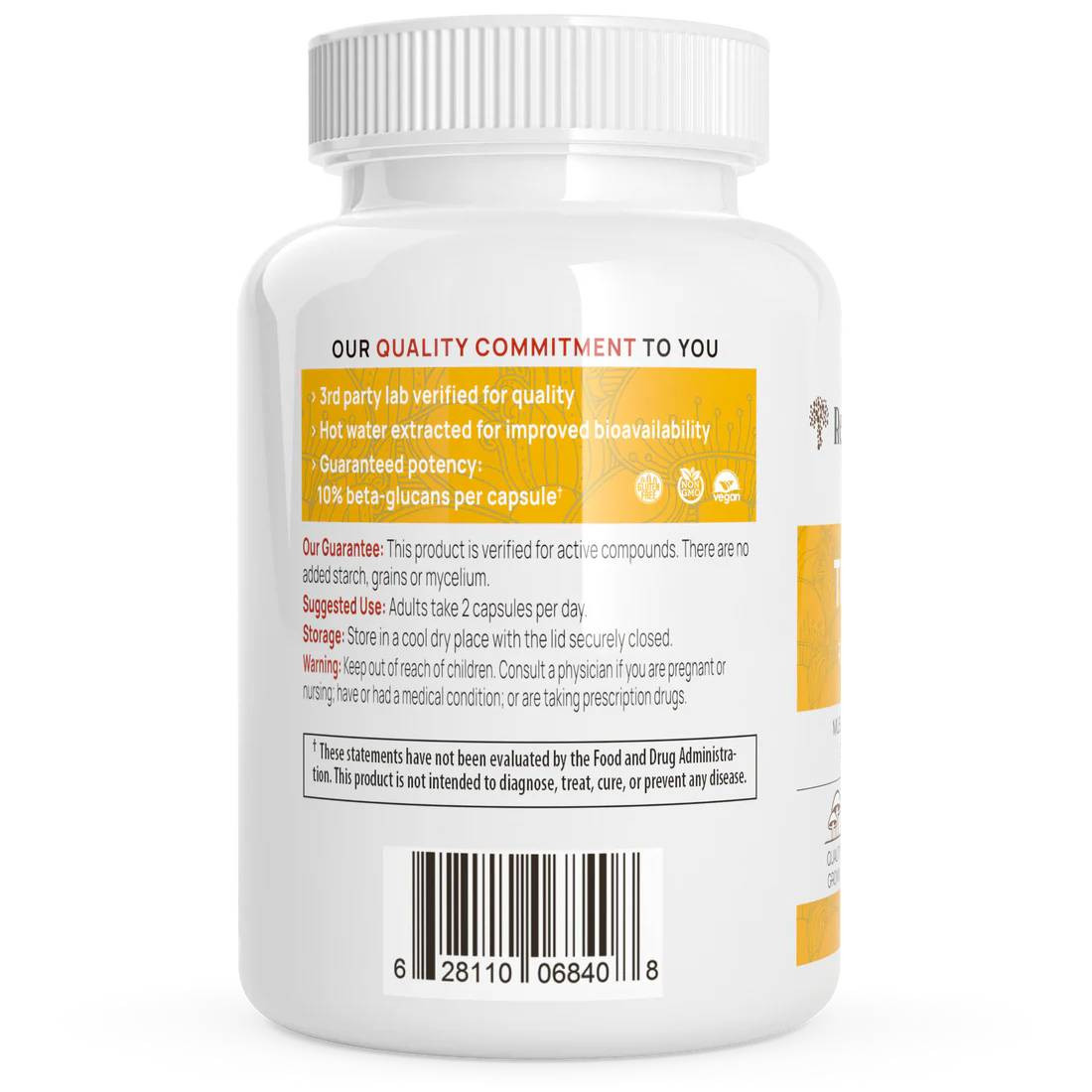 Real Mushrooms Tremella Mushroom Extract Capsules - 120 Capsules