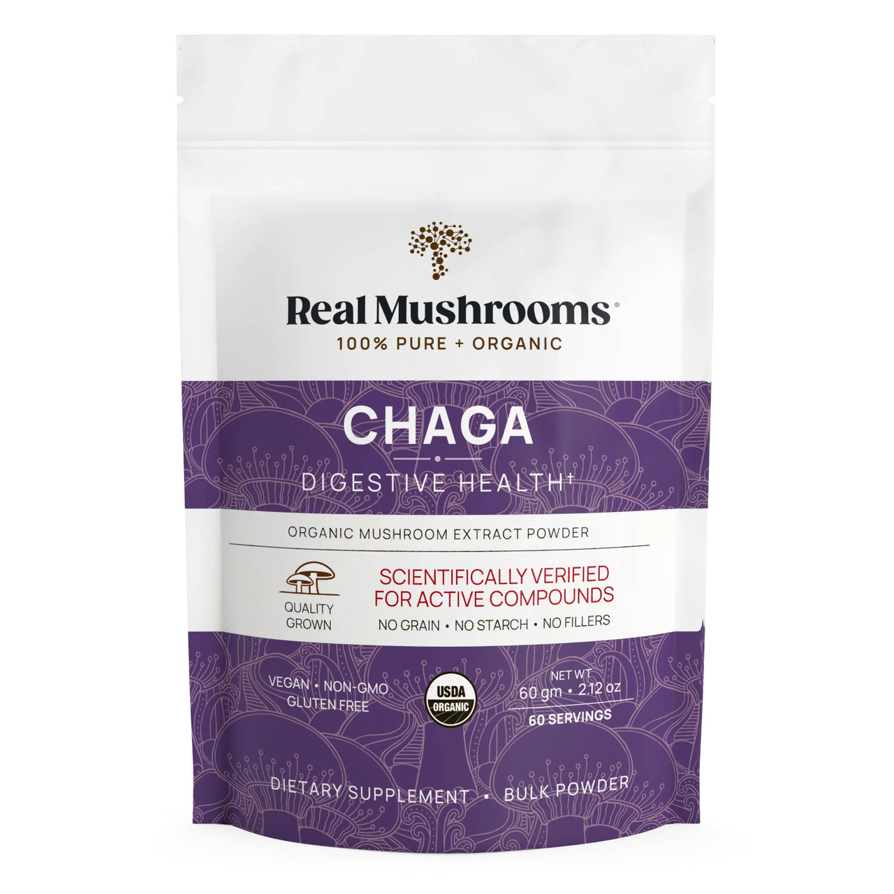 Real Mushrooms Chaga Extract Powder - 60 Grams