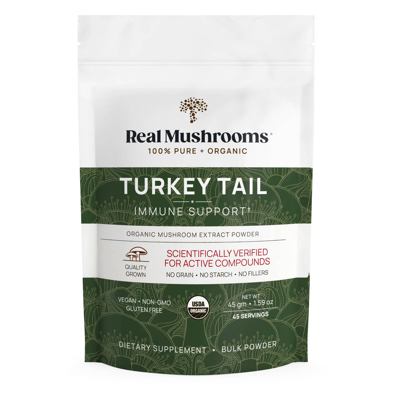 Real Mushrooms Turkey Tail Mushroom Extract Powder - 45 Grams RLMS68033 39.99