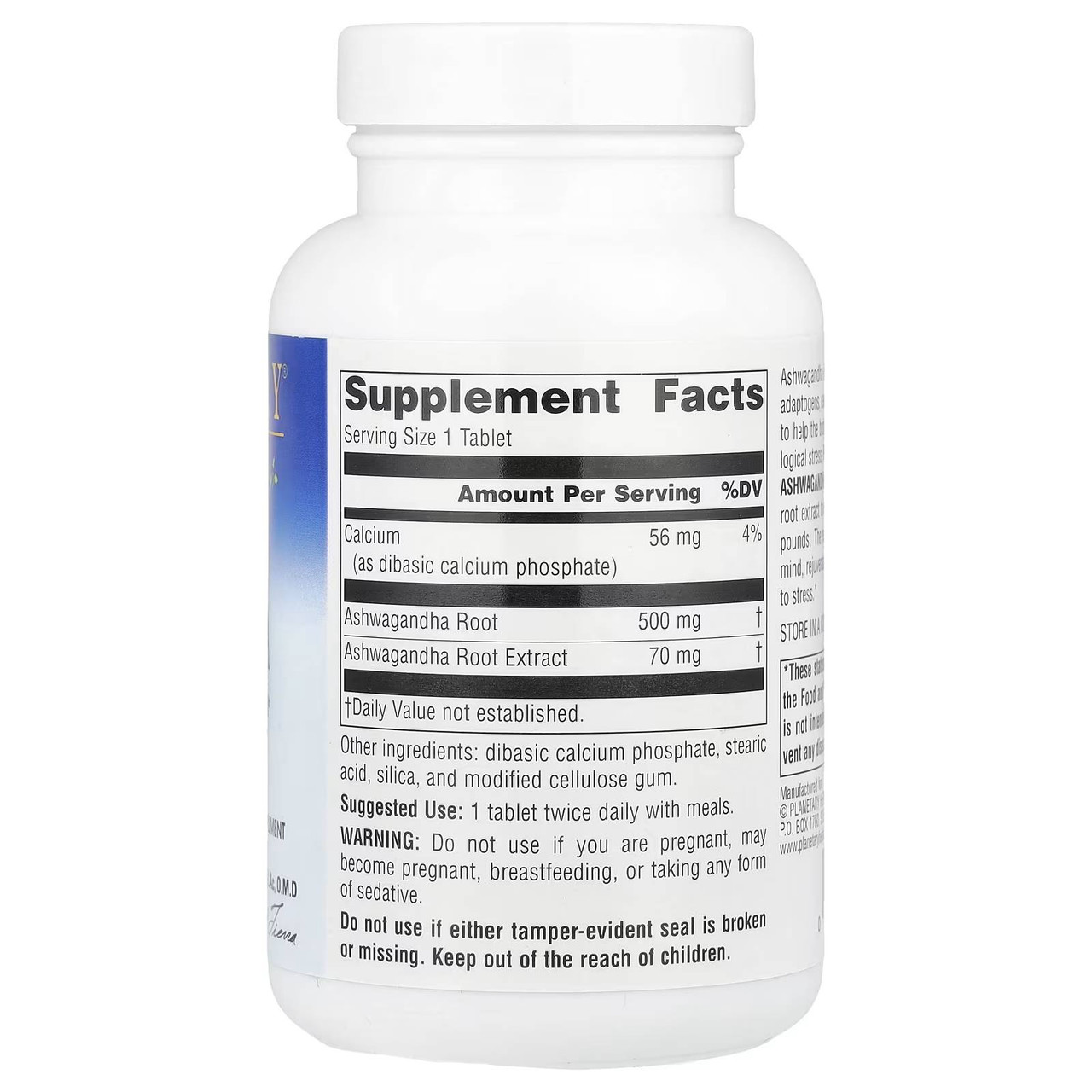 Planetary Herbals Ashwagandha, Full Spectrum - 120 Tablets