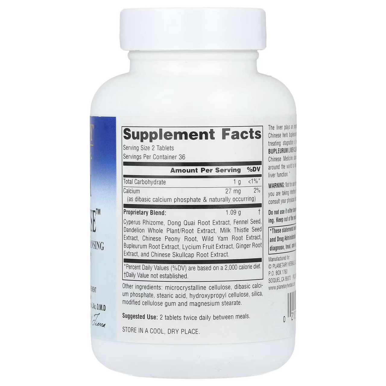 Bupleurum Liver Cleanse supplement facts with proprietary herbal blend