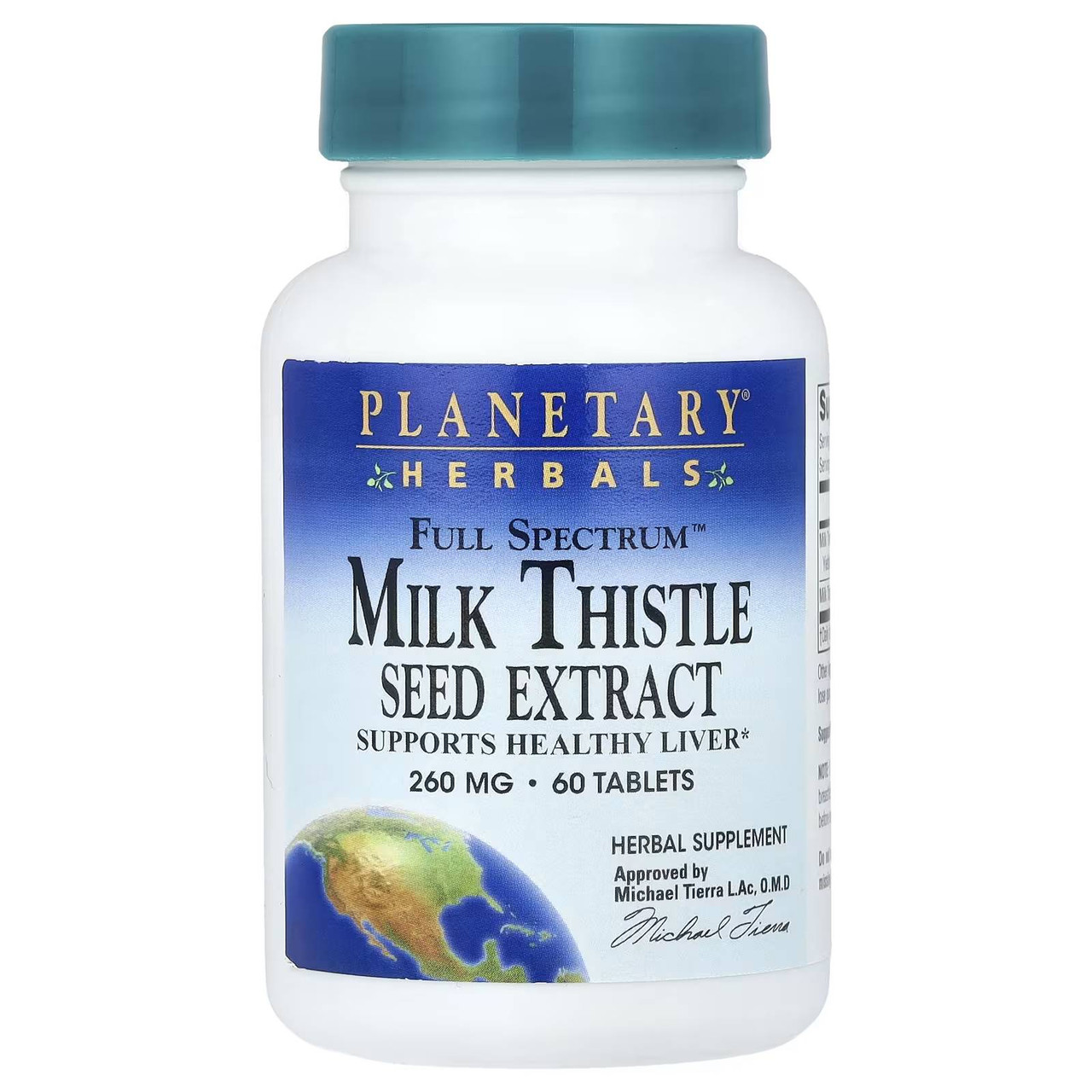 Planetary Herbals Milk Thistle Seed Extract, Full Spectrum - 60 Tablets PLHB03639 13.99